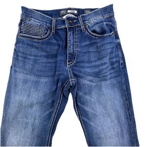 BKE Buckle Jake Jeans Mens 30x29 Blue Denim Bootleg Boot Cut Whiskering